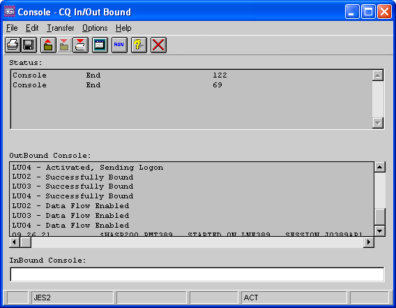 Interface Screen (in CQ In/Out Bound mode)